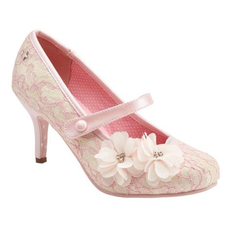 Joe Browns Couture Pink Floral detailed Wedding/occasion Shoe and Clutch handbag