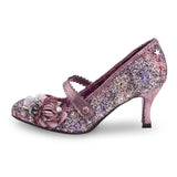 Women Pink Rose and Pearl Embellished Wedding/occasion Shoe and Clutch bag