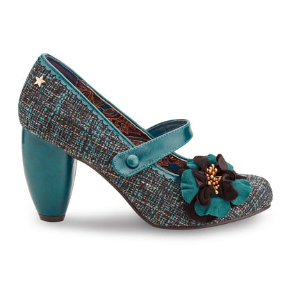 Women's Teal Mary Jane Wedding Party Occasion Formal Heel Shoes