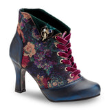 Women's Wedding Occasion Party Floral Ankle Boots and Matching Clutch Set
