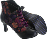 Women's Wedding Occasion Party Floral Ankle Boots and Matching Clutch Set