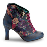 Women's Wedding Occasion Party Floral Ankle Boots and Matching Clutch Set