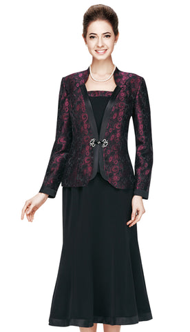 Nina Massini 2413-WI ( 3pc PeachSkin With Brocade First Lady Church Suits )