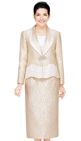 Nina Massini 2342 ( 3pc Taffeta Women Church Suits With Rhinestones Details )