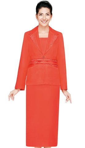 Nina Massini 2431 ( 3pc Shimmer Shantung Ladies Church Suits Suit With Embroidery Details )